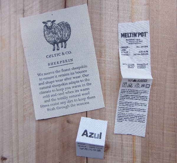 printed cotton labels